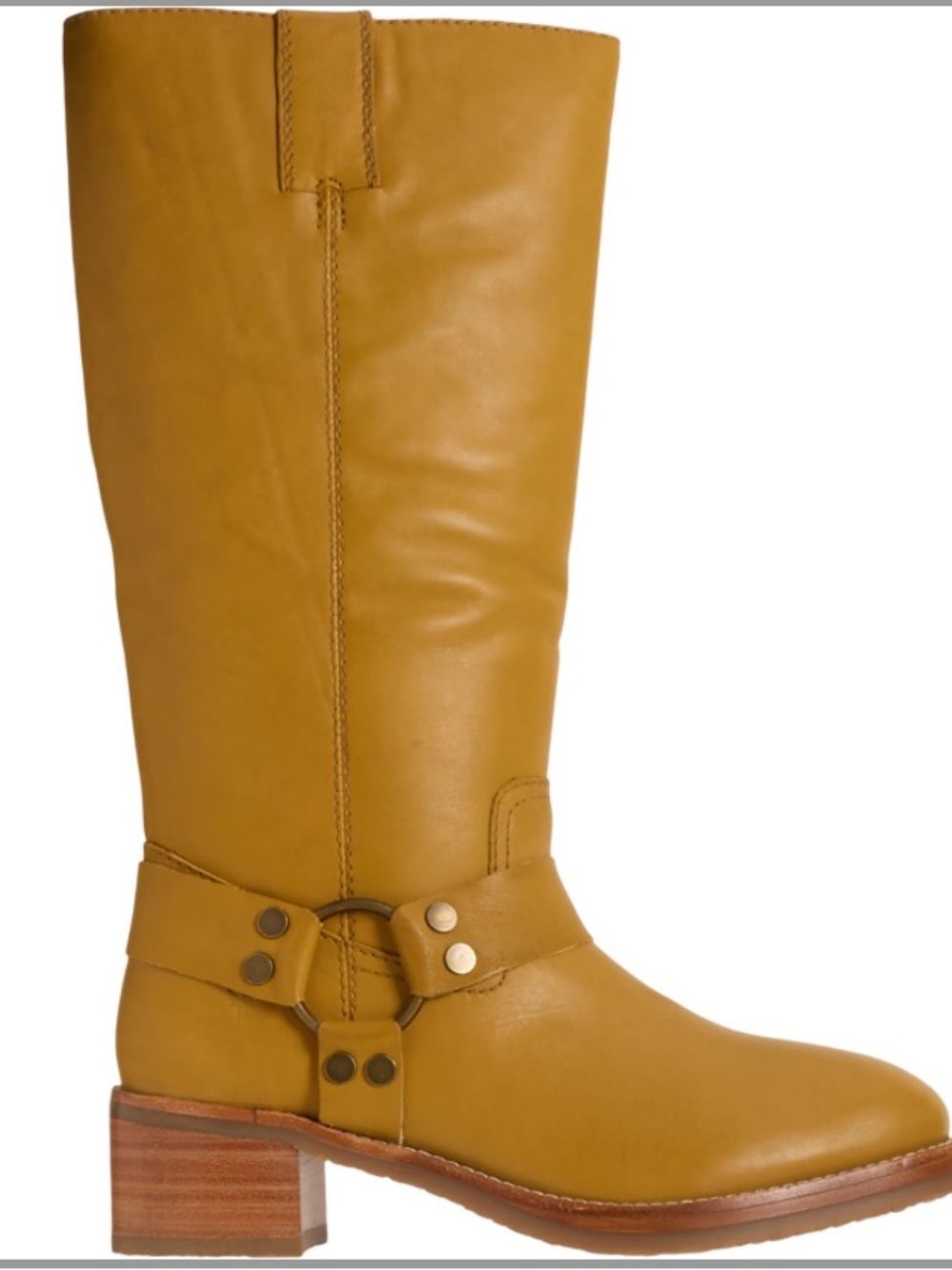 Frye Women's Tall Harness Boots in Mustard - Picture 3 of 8